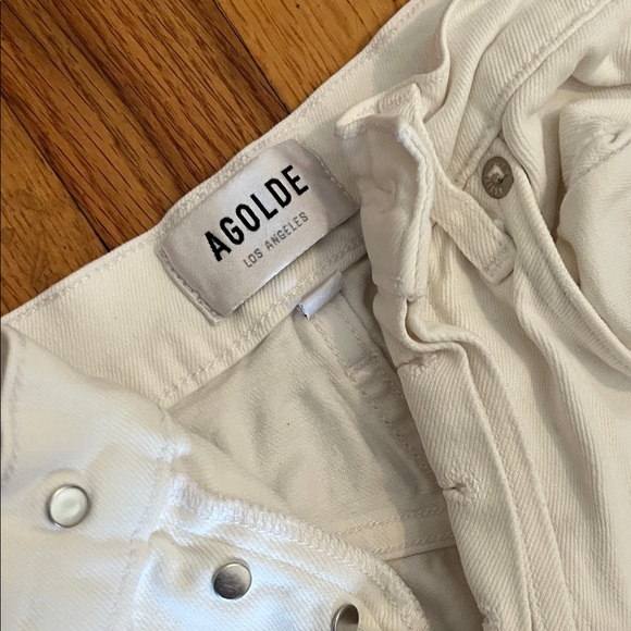 Agolde White Straight Leg Women's Jeans - Picture 2 of 5